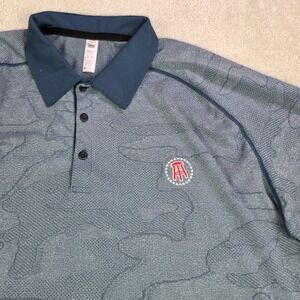 UNRL x BARSTOOL SPORTS Men's Polo Blue Camo Size 2XL Performance Golf